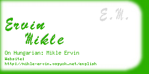 ervin mikle business card